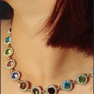 NWT Elegant Multicolor Crystal Necklace